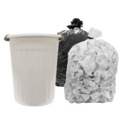 Black & Clear Linear Low Density Waste Basket Liners Regular Black - 7-10 Gallon 500/CASE COUNT