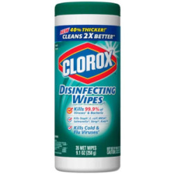 Clorox Disinfecting Wipes Lemon or Fresh Scent 35 Count 12/case