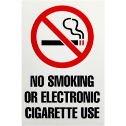 “No Smoking Electronic Cigarette” Sign 6” x 9” Vinyl