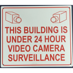 24 Hour Camera Surveillance Sign Metal 10” x 12”