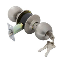 Cylindrical Entry Lockset (Comes with two latches, 2-3/8” 3/4”) Brass Plated