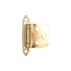 Self Closing Cabinet Hinge Flush Polished Brass (Pair)