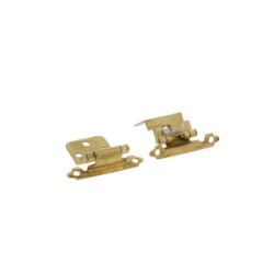 Self Closing Cabinet Hinge 3/8” Inset Polished Brass (Pair)