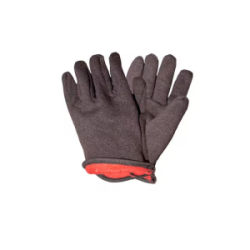 Brown Jersey Gloves Red Lined 12/Pk.