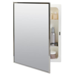 Medicine Cabinet  Recessed Plastic  16” x 22” White