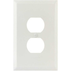 Jumbo Receptacle  Cover Metal White