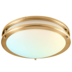 LED Flush Mount Round Fixture Brass Finish 16” 24W