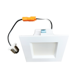 LED Retrofit Module 9W 4” Baffled White Square Trim