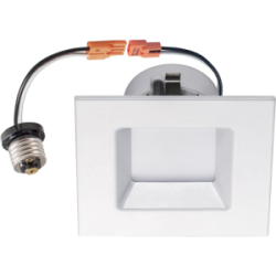 LED Retrofit Module 10W 4” Smooth White Square Trim