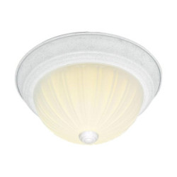 Dome Fixture 2 Light Textured White Frosted Glass 13