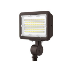 LED Mini Flat Panel Floodlight Swivel Mount 30W 3718 Lumens 50K Bronze