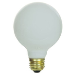 Globe Light Bulb White Medium Base 60W / G40