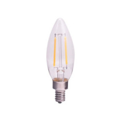 LED Torpedo Candelabra Base Bulb Clear 27K Dimmable 4W = 40W
