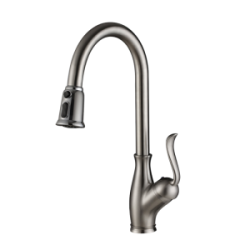 DuBeta High Arc Pull Down Kitchen Faucet Single Handle Brushed Nickel*