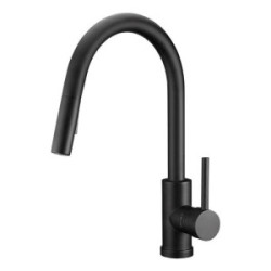DuBeta High Arc Pull Down Kitchen Faucet Single Handle Matte Black