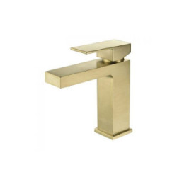 DuBeta Single Handle Square Bathroom Faucet Satin Gold